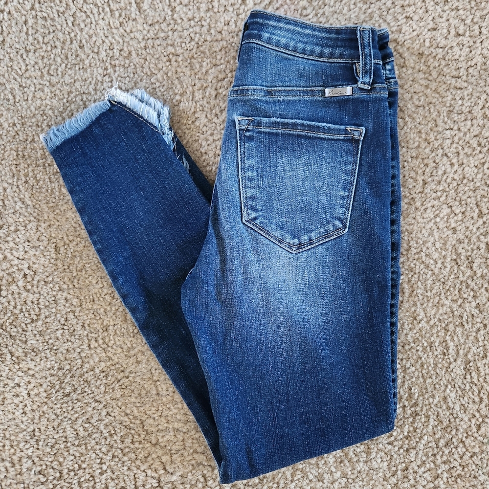 Kancan High Rise Split Hem Ankle Skinny
